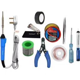 Fadman Basic Bundle Electric 10 In 1 Soldering Iron Kit Copper, Iron & Nickle Corded 25 W with Solder Wire, Cutter, Tester-image-6
