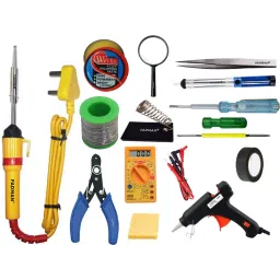 Fadman Basic Complete 14 In 1 Soldering Iron Kit Copper, Iron & Nickle Corded 25 W with Cutter, Solder Wire, Hardware Tape, Tester-image-18