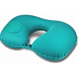 FAGVA Portable Push Type Automatic Inflatable U-Shaped Pillow Neck Rest Travel Press Button Neck Pillow for Outdoor Travelling | Multicolour-picture-18