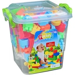 Faibhi_125pcs Building Block Set with Storage Container. Fun DIY Toy for Kids |Educational & Creative Learning Toy | Puzzle Assembly Shapes | Durable, Multicolored Toy Set for Kids of +3 Years.-picture-13