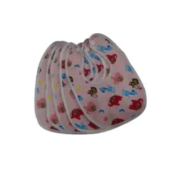 Fairbizps Cotton 5 Pcs Washable Waterproof Pink Printed Soft Baby Bibs Set-picture-19