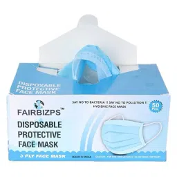 FAIRBIZPS Protective Face Mask with Nose Clip Non-Woven Fabric Blue, FB 105 (2 Pack x 50 Pcs)-picture-43