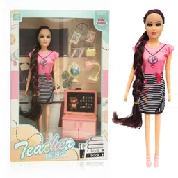 fairies & princess Teacher Doll Playset with Blackboard, Desk, Globe & Accessories Toy for Kids-picture-13