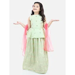 Fairies Forever Girls Embroidered Ready to Wear Lehenga & Blouse With Dupatta-picture-27
