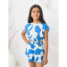 Fairies Forever Girls Printed Round Neck Pure Cotton Top with Shorts-picture-32