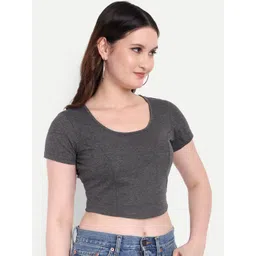 FairLeaf Women Cotton Solid Crop Regular Top image 3