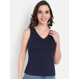 FairLeaf Women V- Neck Sleeveless Cotton Top-picture-32