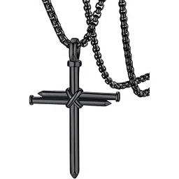 faithheart Cross Necklace, Stainless Steel/Gold Plated Christian Jewelry Church Baptism Gift Cross Pendant Necklaces for Men Women, Customize Available (Send Gift Box)-picture-45