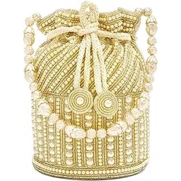 falcon bag Handcrafted Pearl Potli Bag, Beaded Drawstring Evening Purse with Pearl Handle-picture-53
