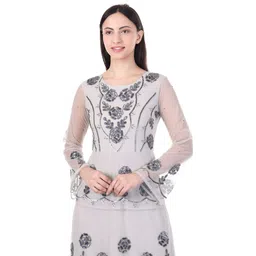 fam india Women Gown Grey Maxi/Full Length Dress image 4