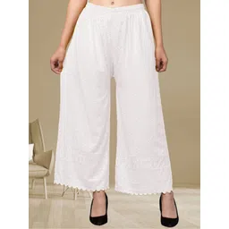 fambee Women Relaxed White Viscose Rayon Trousers-picture-20
