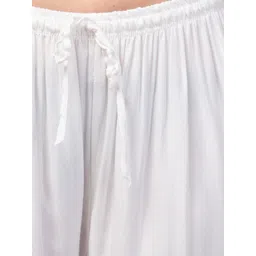 fambee Women Relaxed White Viscose Rayon Trousers image 4