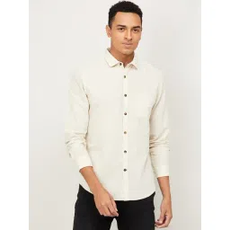 Fame Forever by Lifestyle Beige Cotton Linen Regular Fit Shirt-picture-27