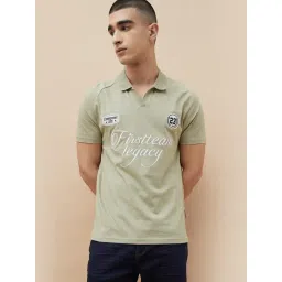 Fame Forever By Lifestyle Beige Cotton Regular Fit Printed Polo T-Shirt-picture-27