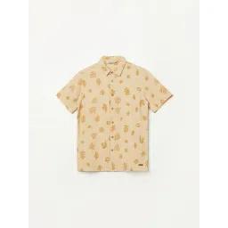 Fame Forever By Lifestyle Beige Cotton Regular Fit Printed Shirt-picture-34