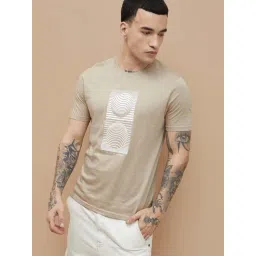 Fame Forever By Lifestyle Beige Cotton Regular Fit Printed T-Shirt-picture-24