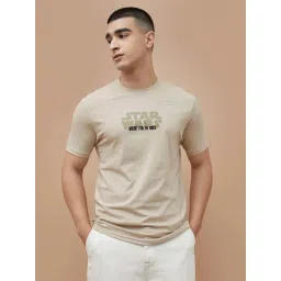 Fame Forever By Lifestyle Beige Cotton Regular Fit Printed T-Shirt-picture-18
