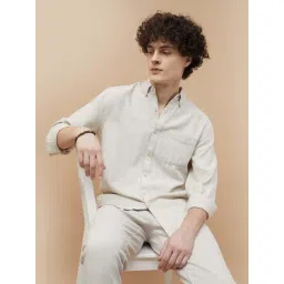 Fame Forever By Lifestyle Beige Cotton Regular Fit Shirts-picture-40