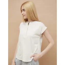Fame Forever By Lifestyle Beige Cotton Regular Fit Top-picture-40