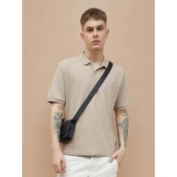 Fame Forever By Lifestyle Beige Cotton Relaxed Fit Polo T-Shirt-picture-29