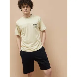 Fame Forever By Lifestyle Beige Regular Fit Printed Sports T-Shirts-picture-29