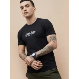Fame Forever By Lifestyle Black Cotton Regular Fit Printed T-Shirt-picture-28