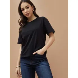 Fame Forever By Lifestyle Black Cotton Regular Fit T-Shirt-picture-36