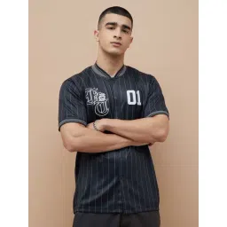 Fame Forever By Lifestyle Black Cotton Smart Fit Striped Shirt-picture-48