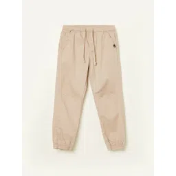 Fame Forever by Lifestyle Boys Beige Cotton Blend Solid Joggers-picture-43