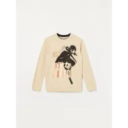 Fame Forever by Lifestyle Boys Beige Cotton Printed Sweatshirt-picture-16