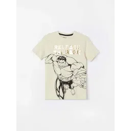 Fame Forever by Lifestyle Boys Beige Cotton Printed T Shirt-picture-17