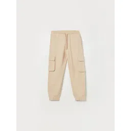 Fame Forever by Lifestyle Boys Beige Cotton Textured Joggers-picture-18