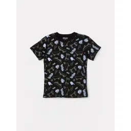 Fame Forever by Lifestyle Boys Black Cotton Printed T Shirt-picture-42