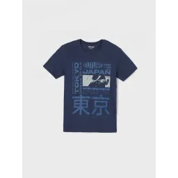 Fame Forever by Lifestyle Boys Dark Blue Cotton Graphic T-Shirt-picture-44
