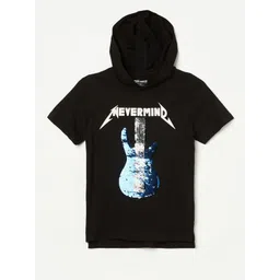 Fame Forever by Lifestyle Boys Graphic Printed Hooded Pure Cotton T-shirt-picture-34