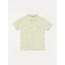 Fame Forever by Lifestyle Boys Green Cotton Printed Shirt-picture-21