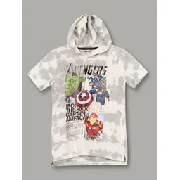 Fame Forever by Lifestyle Boys Hooded Graphic Printed Cotton T-shirt-picture-40