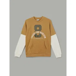 Fame Forever by Lifestyle Boys Khaki Cotton Printed Sweatshirt-picture-38