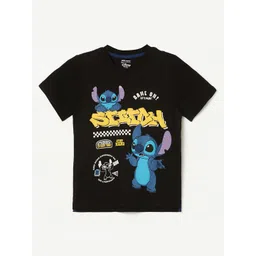 Fame Forever by Lifestyle Boys Lilo & Stitch Graphic Printed Pure Cotton T-shirt-picture-41
