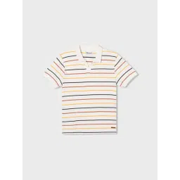Fame Forever by Lifestyle Boys Off White Cotton Striped Polo T-Shirt-picture-21