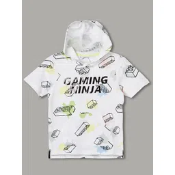 Fame Forever by Lifestyle Boys Printed Hooded Applique T-shirt-picture-24