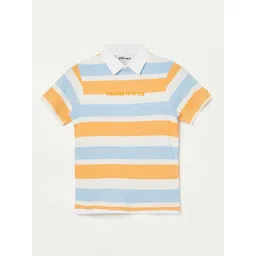 Fame Forever by Lifestyle Boys Striped Polo Collar Pure Cotton T-shirt-picture-39