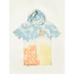 Fame Forever By Lifestyle Boys Tie And Dye Printed Hooded Cotton T-shirt-picture-38