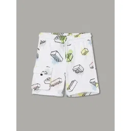Fame Forever by Lifestyle Boys White Cotton Printed Shorts-picture-20