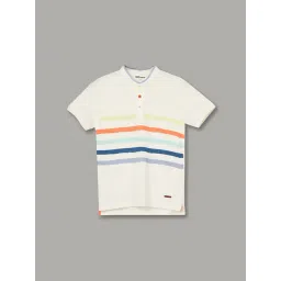 Fame Forever by Lifestyle Boys White Cotton Striped T-Shirt-picture-22