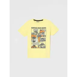 Fame Forever by Lifestyle Boys Yellow Cotton Printed T Shirt-picture-27