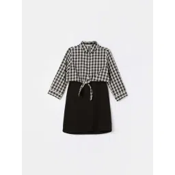 Fame Forever by Lifestyle Girls Black & White Cotton Checks Dress-picture-19