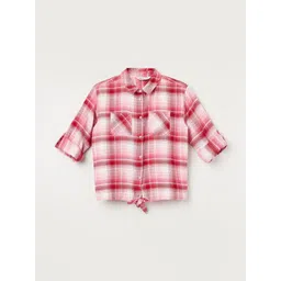 Fame Forever by Lifestyle Girls Checked Cotton Shirt Style Top-picture-15