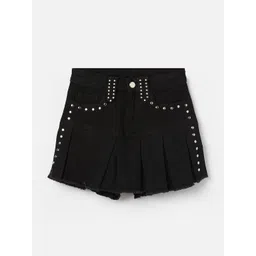 Fame Forever by Lifestyle Girls Embellished Cotton Mini Skirts-picture-58