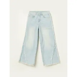 Fame Forever by Lifestyle Girls Light Blue Cotton Blend Solid Jeans-picture-38